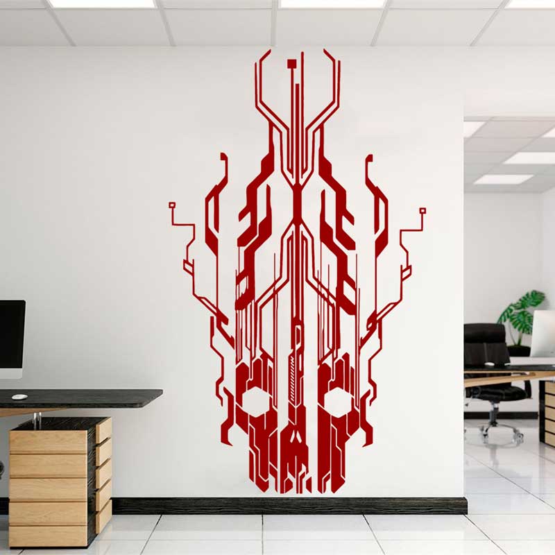 Chip Circuit Tech Skull Vinyl  - Tech Office Wall recensione e prezzo