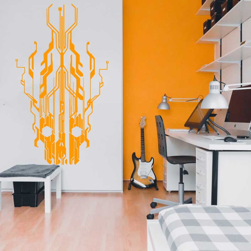 Chip Circuit Tech Skull Vinyl  - Tech Office Wall recensione e prezzo