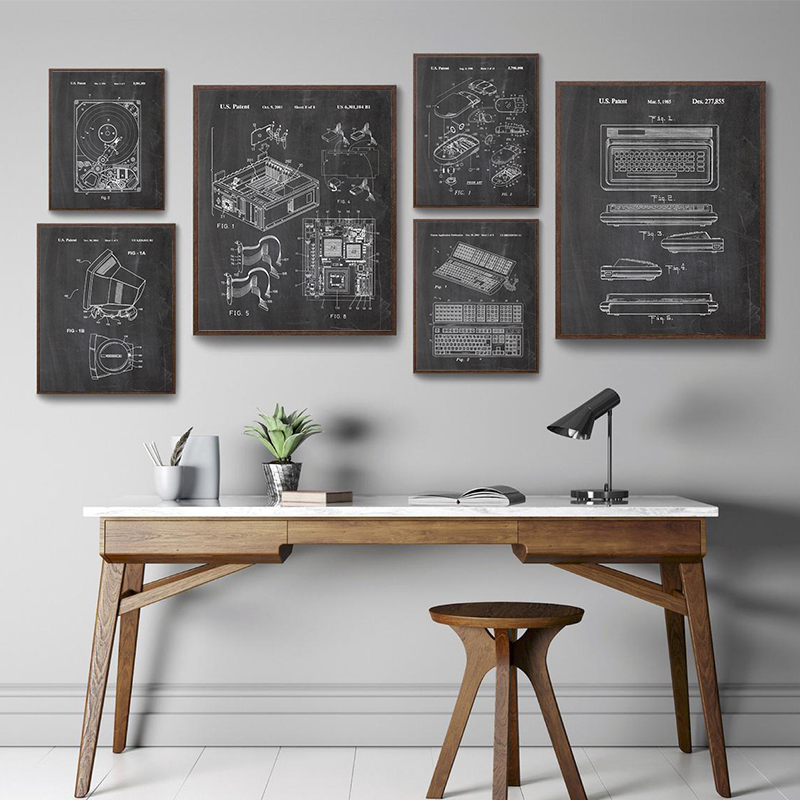 6Pcs Vintage Computer Patent W - Tech Office Wall recensione e prezzo