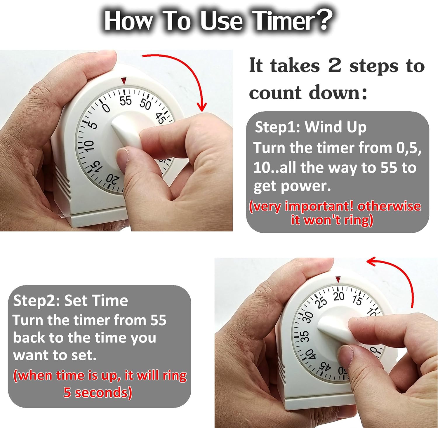 60 Minute Mechanical Timer, Lo - Digital Timer Countdown recensione e prezzo