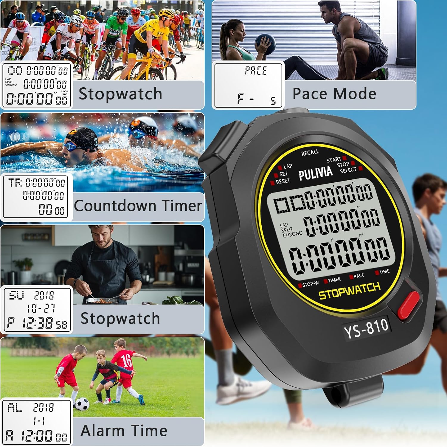 10-Lap Stopwatch for Sports, C - Digital Timer Countdown recensione e prezzo
