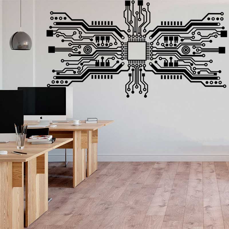 Circuit Board Chip Wall Sticke - Tech Office Wall recensione e prezzo