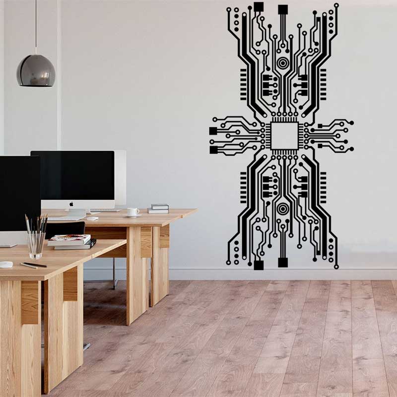 Circuit Board Chip Wall Sticke - Tech Office Wall recensione e prezzo