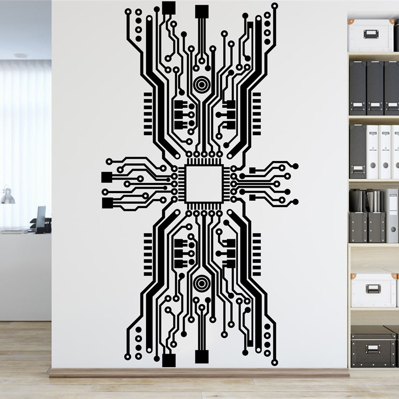 Circuit Board Chip Wall Sticke - Tech Office Wall recensione e prezzo