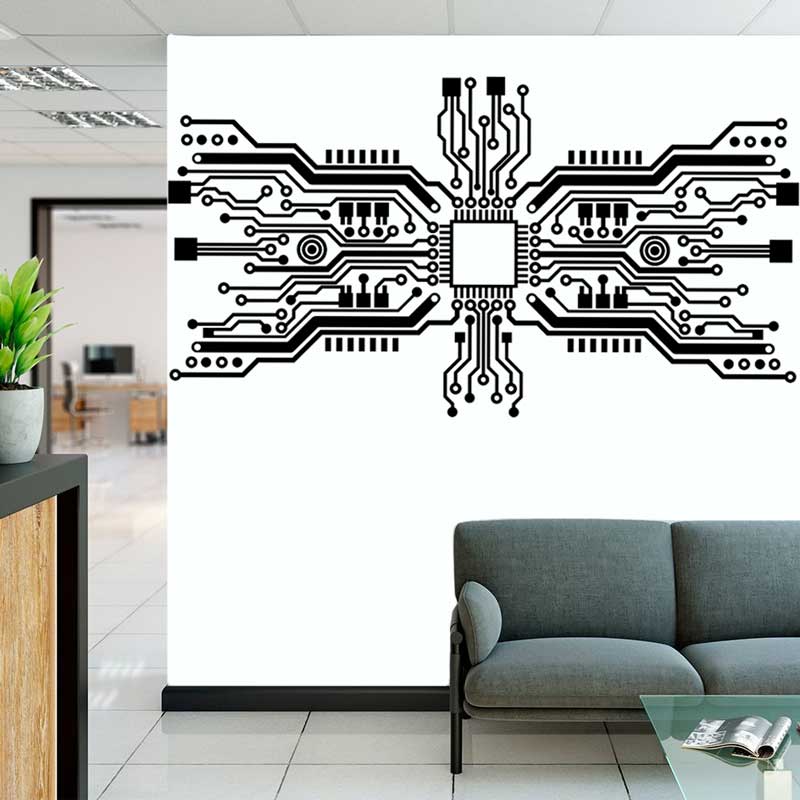 Circuit Board Chip Wall Sticke - Tech Office Wall recensione e prezzo